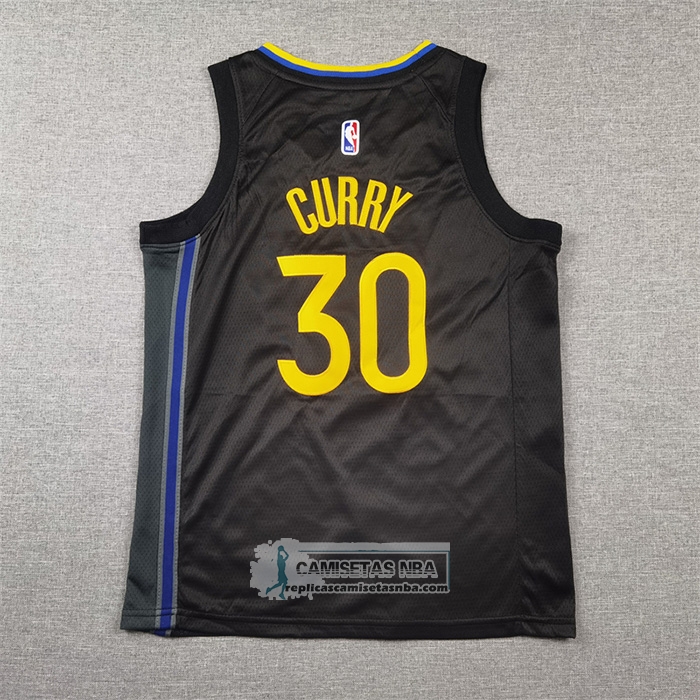 Camiseta Nino Golden State Warriors Stephen Curry NO 30 Statement 2024-25 Negro
